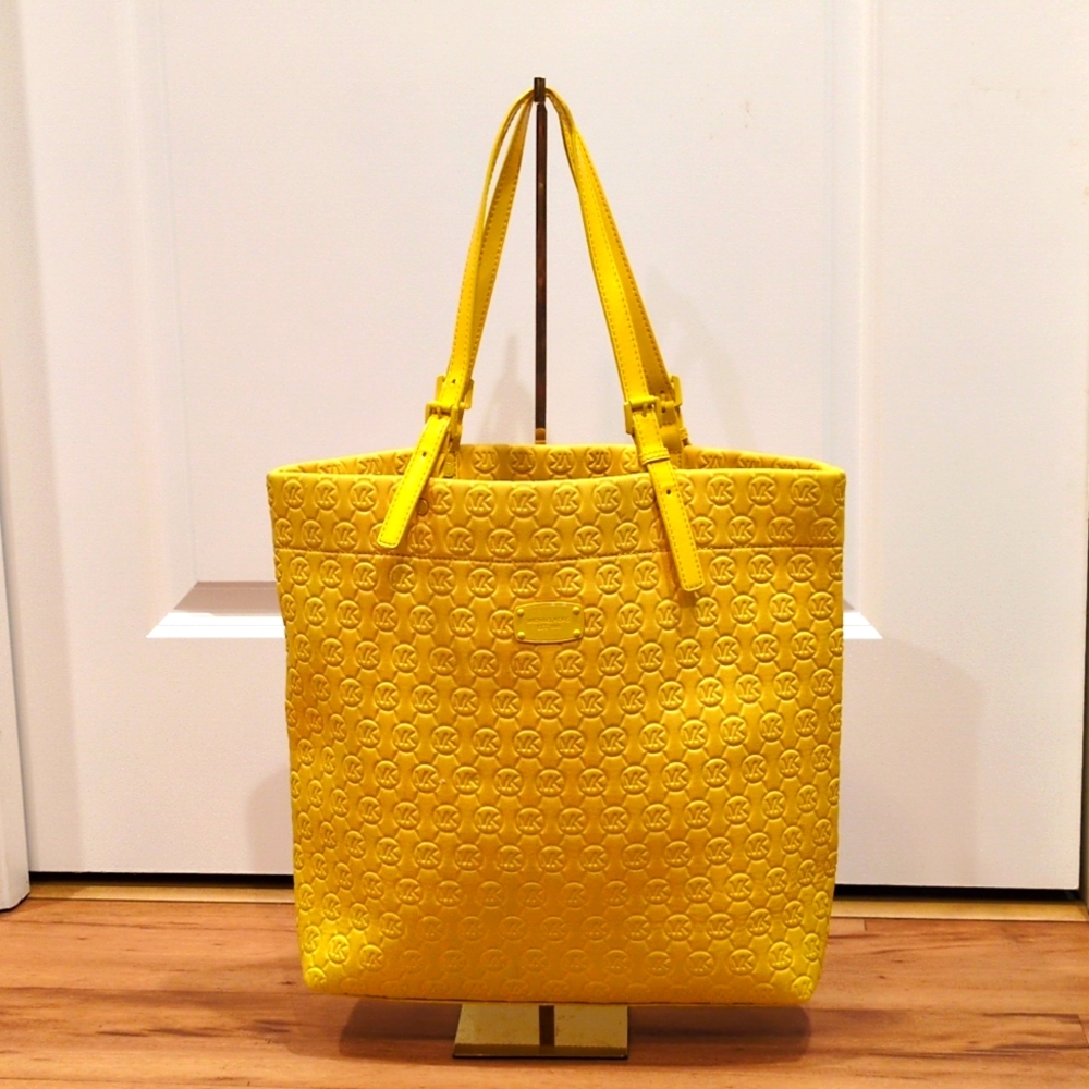 Yellow Embossed Tote Bag - Picture 2 of 11